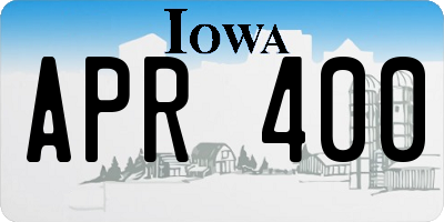 IA license plate APR400