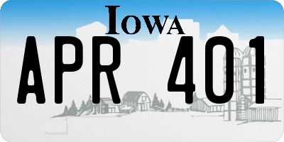 IA license plate APR401