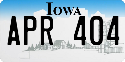IA license plate APR404