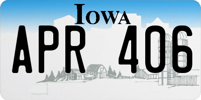 IA license plate APR406