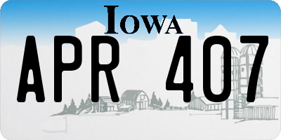 IA license plate APR407