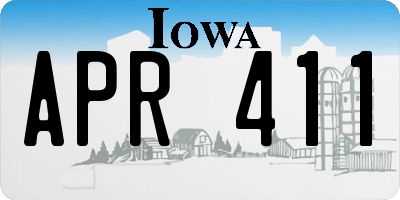 IA license plate APR411
