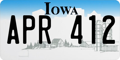 IA license plate APR412