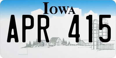 IA license plate APR415