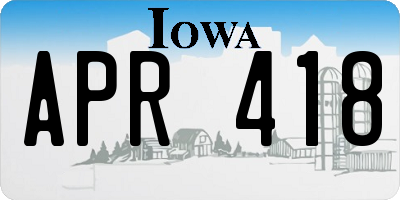 IA license plate APR418