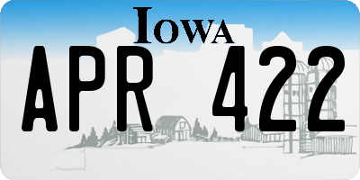 IA license plate APR422