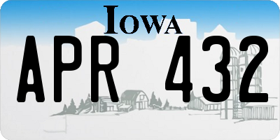 IA license plate APR432