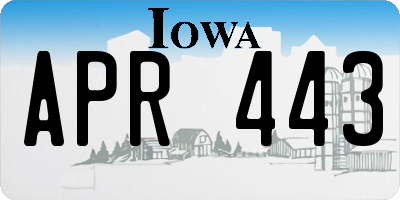 IA license plate APR443