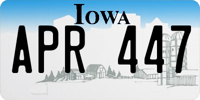 IA license plate APR447