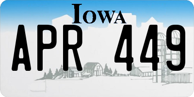 IA license plate APR449