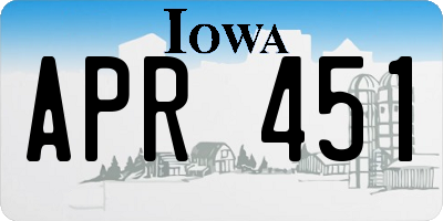 IA license plate APR451