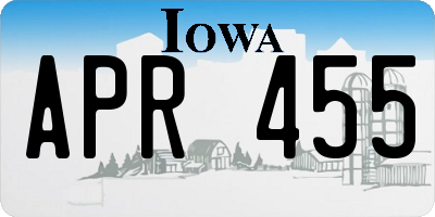 IA license plate APR455