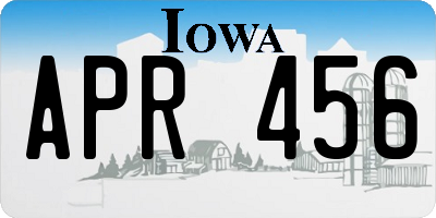 IA license plate APR456