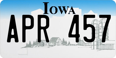 IA license plate APR457
