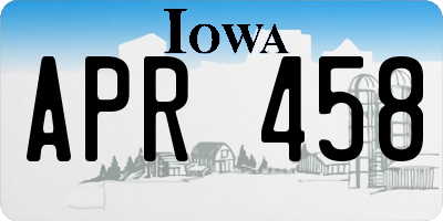 IA license plate APR458