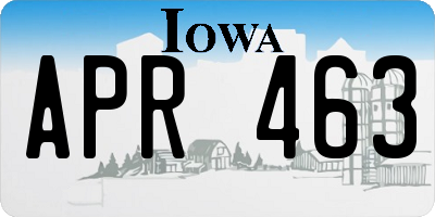 IA license plate APR463