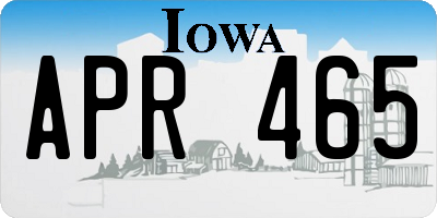 IA license plate APR465