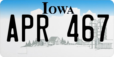 IA license plate APR467
