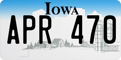 IA license plate APR470