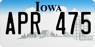IA license plate APR475