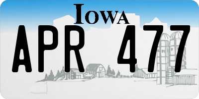 IA license plate APR477
