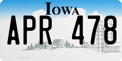 IA license plate APR478