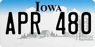 IA license plate APR480