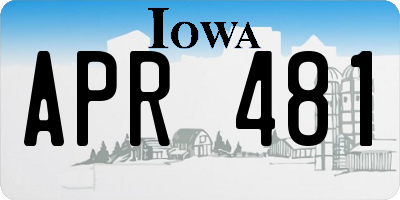 IA license plate APR481