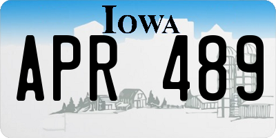 IA license plate APR489