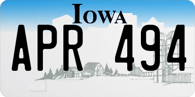 IA license plate APR494
