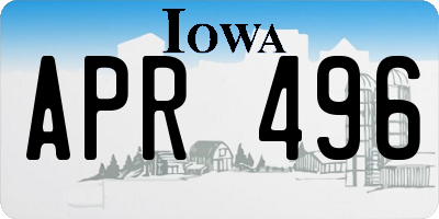 IA license plate APR496
