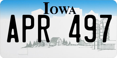 IA license plate APR497