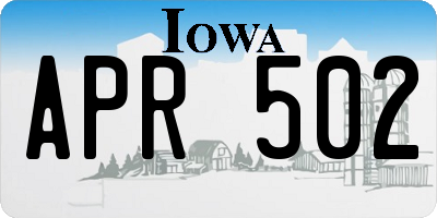 IA license plate APR502