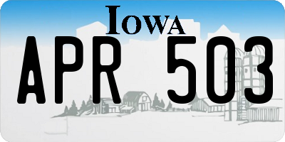 IA license plate APR503