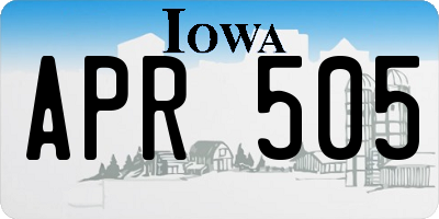 IA license plate APR505