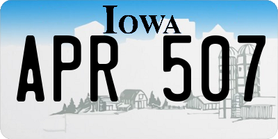 IA license plate APR507