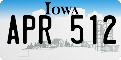 IA license plate APR512