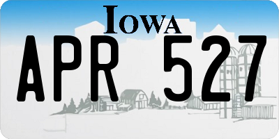 IA license plate APR527