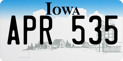 IA license plate APR535