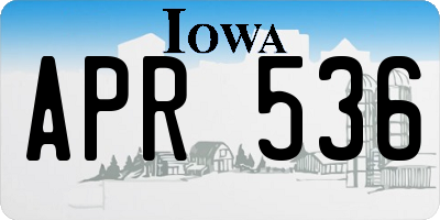 IA license plate APR536