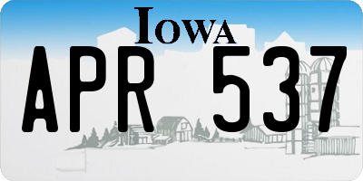 IA license plate APR537