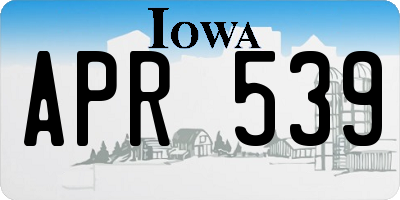IA license plate APR539