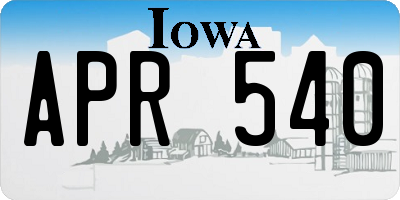 IA license plate APR540