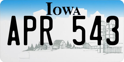 IA license plate APR543