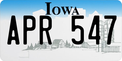 IA license plate APR547
