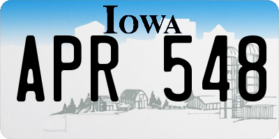 IA license plate APR548