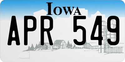 IA license plate APR549