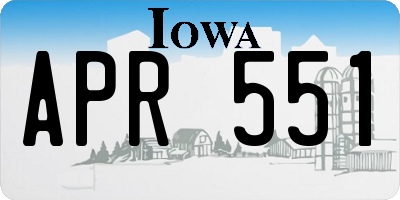 IA license plate APR551
