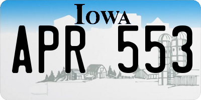 IA license plate APR553