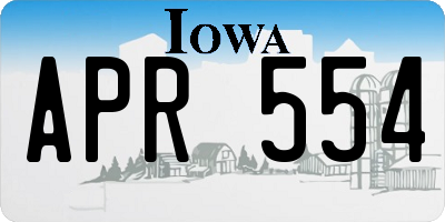 IA license plate APR554